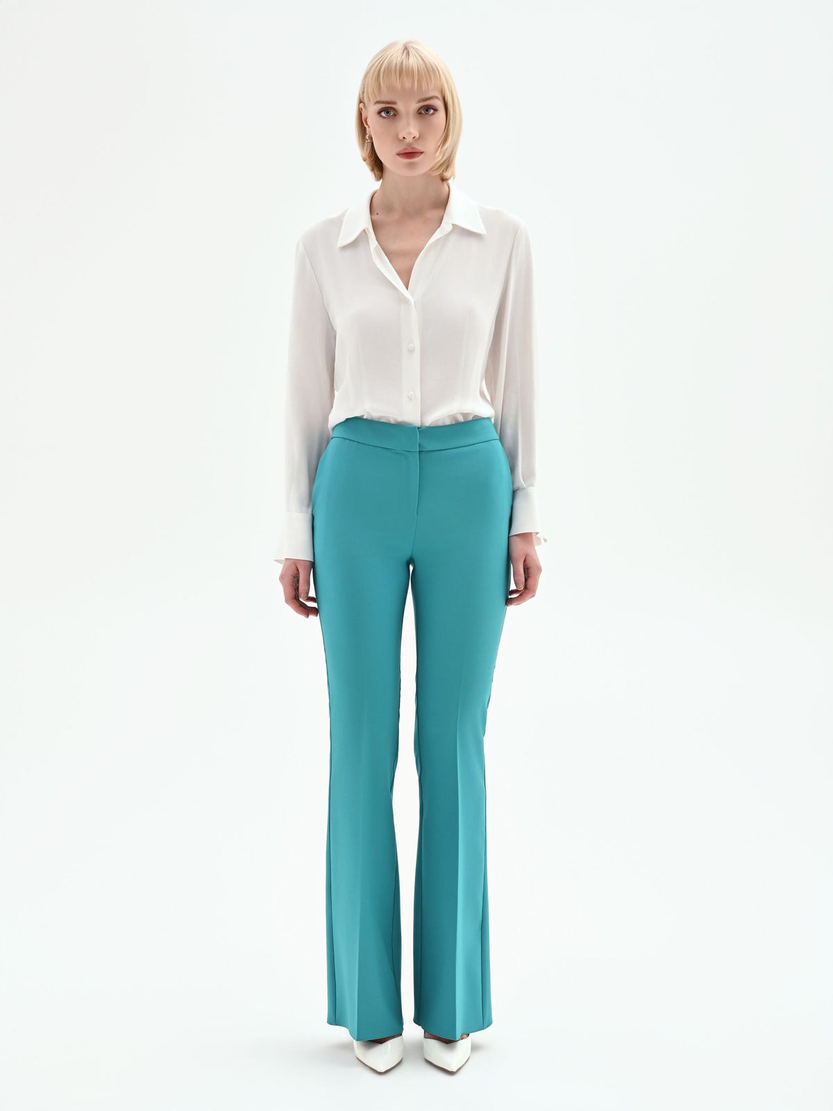 Pantaloni studio Flared Verde Smeraldo
