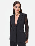 Blazer nero con maniche in pizzo