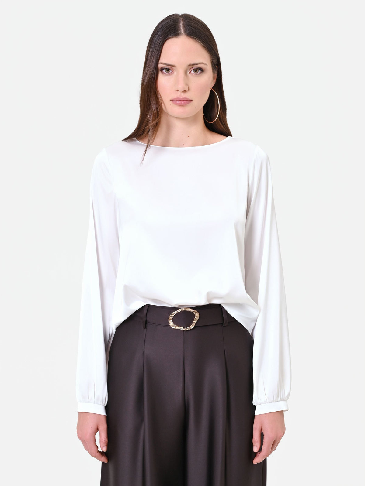 Blusa bianca in raso