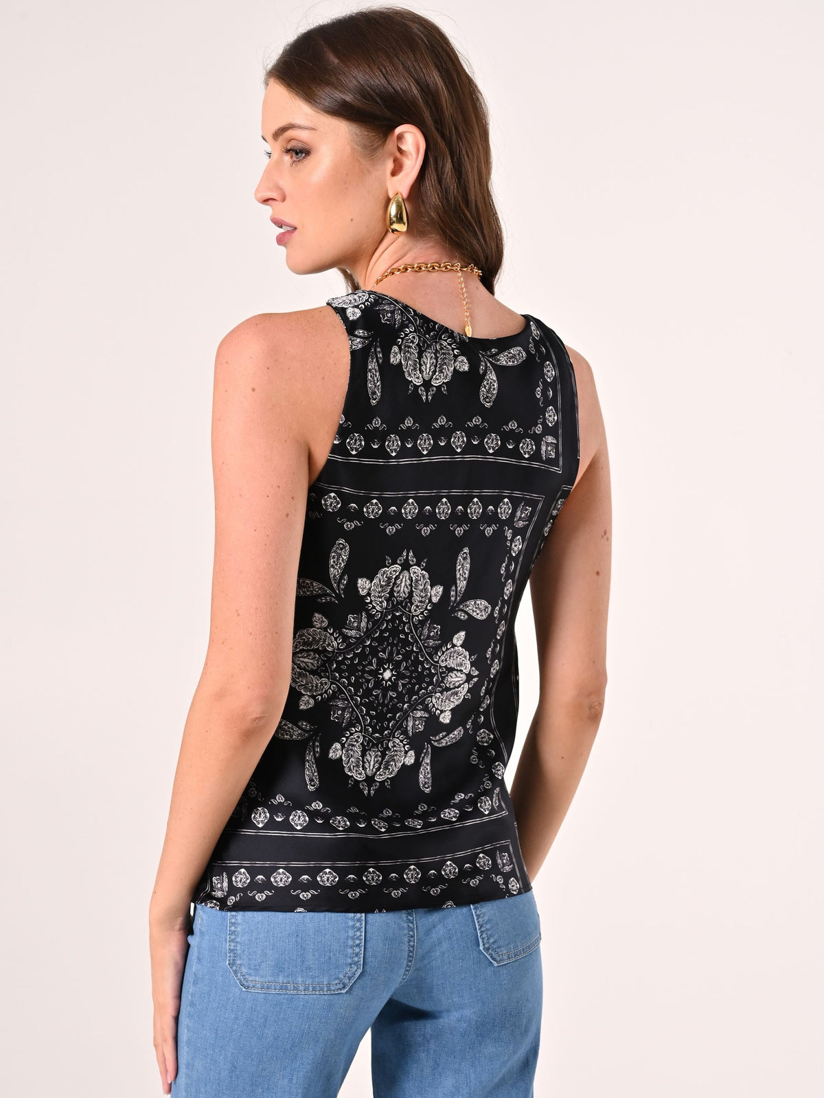 Top in Raso stampa Paisley