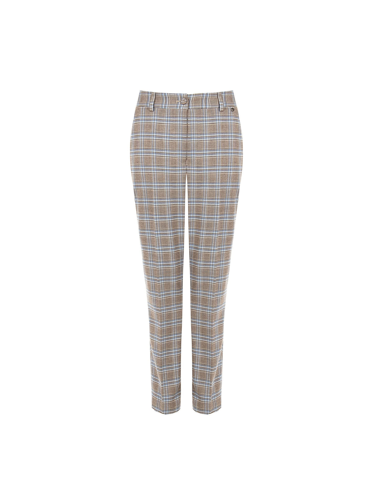 Pantalone check azzurro