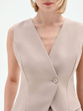 Gilet asimmetrico tortora beige