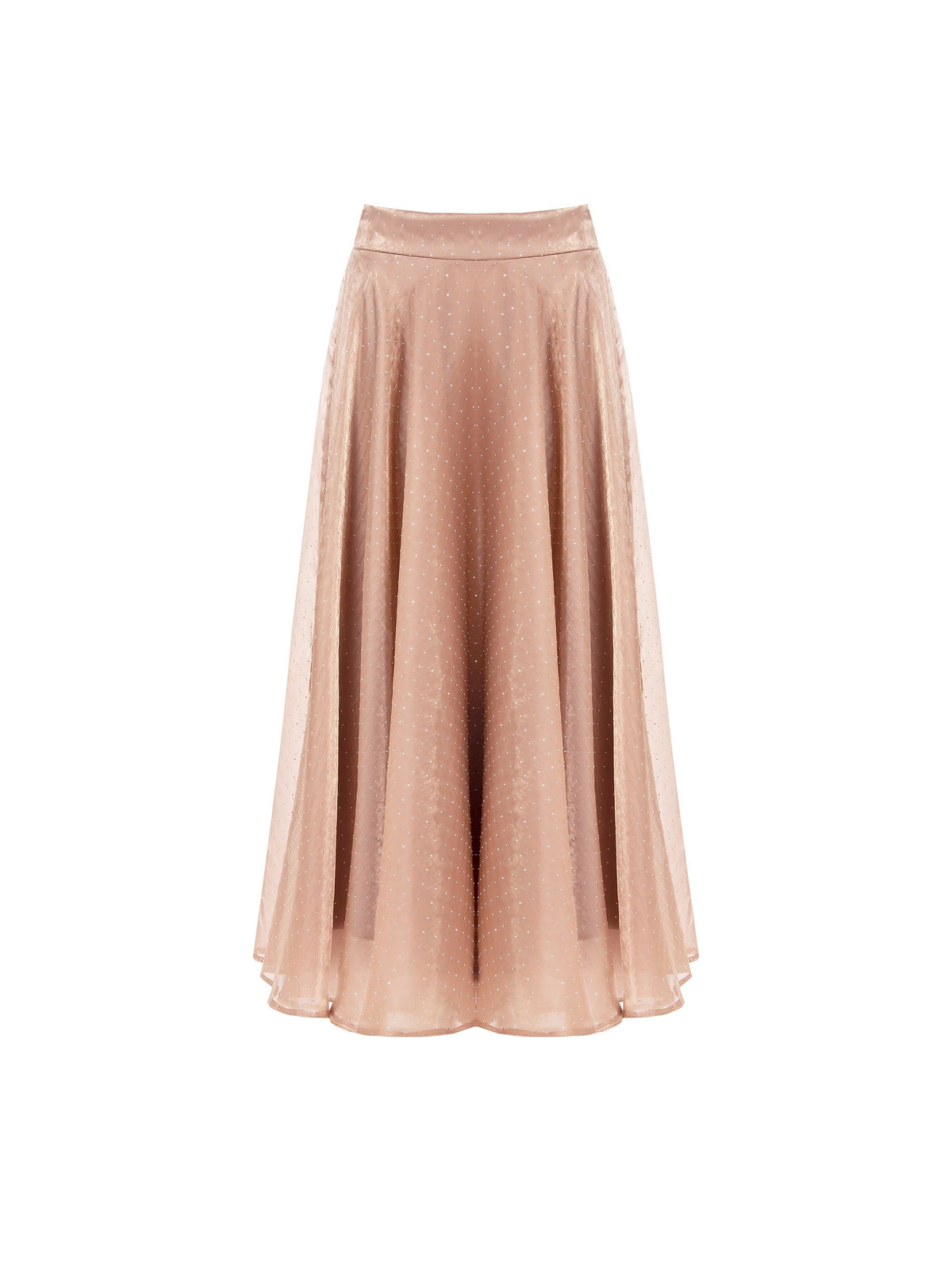 Gonna marrone bronzo con strass allover