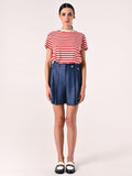 T-Shirt Mariniére a Righe Bianche e Rosse