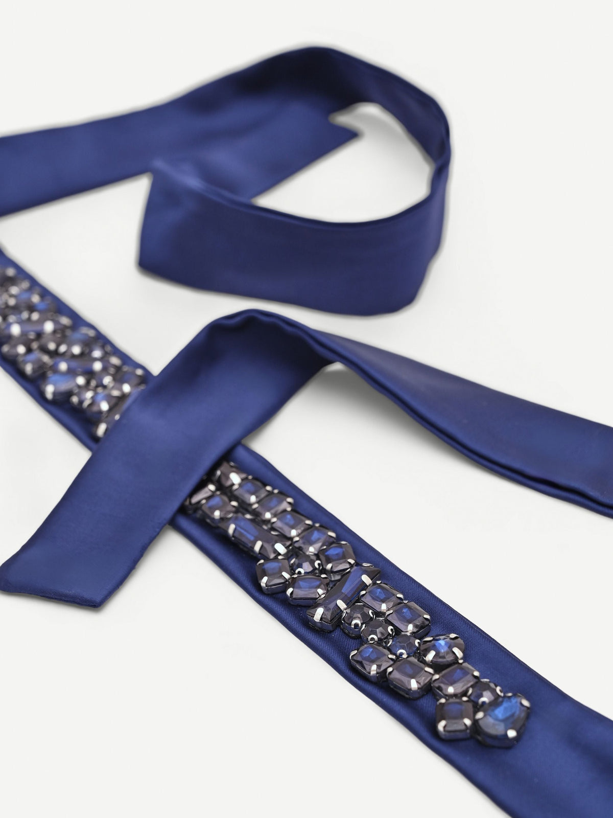 Cintura atelier blu indaco con pietre