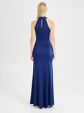 Abito Rinascimento atelier Blu con Scollo all'Americana