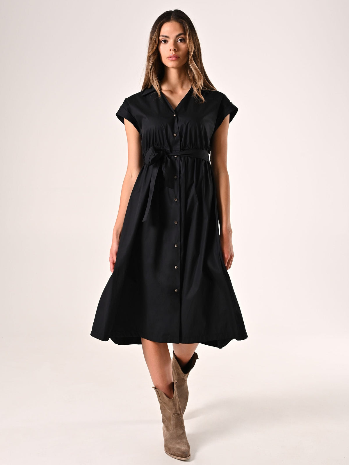 Chemisier in Cotone Nero