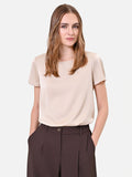 Blusa in raso tortora beige