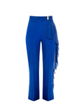 Pantaloni Curvy Blu Cina con decoro Gioiello