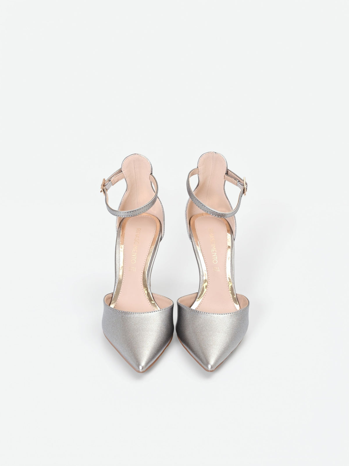 Décolleté metallizzata con cinturino