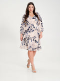 Abito a Ruota Curvy con Stampa Floreale