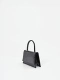Borsa a mano nera effetto vernice lucida