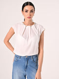 Blusa Bianca con Perle e Pietre