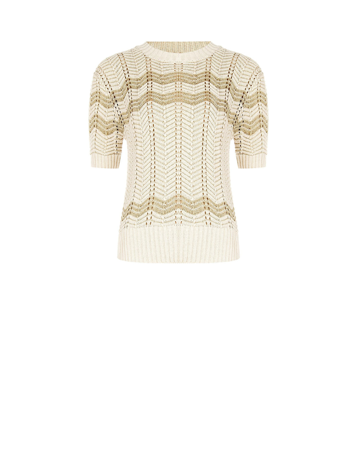 Maglia panna con motivo chevron