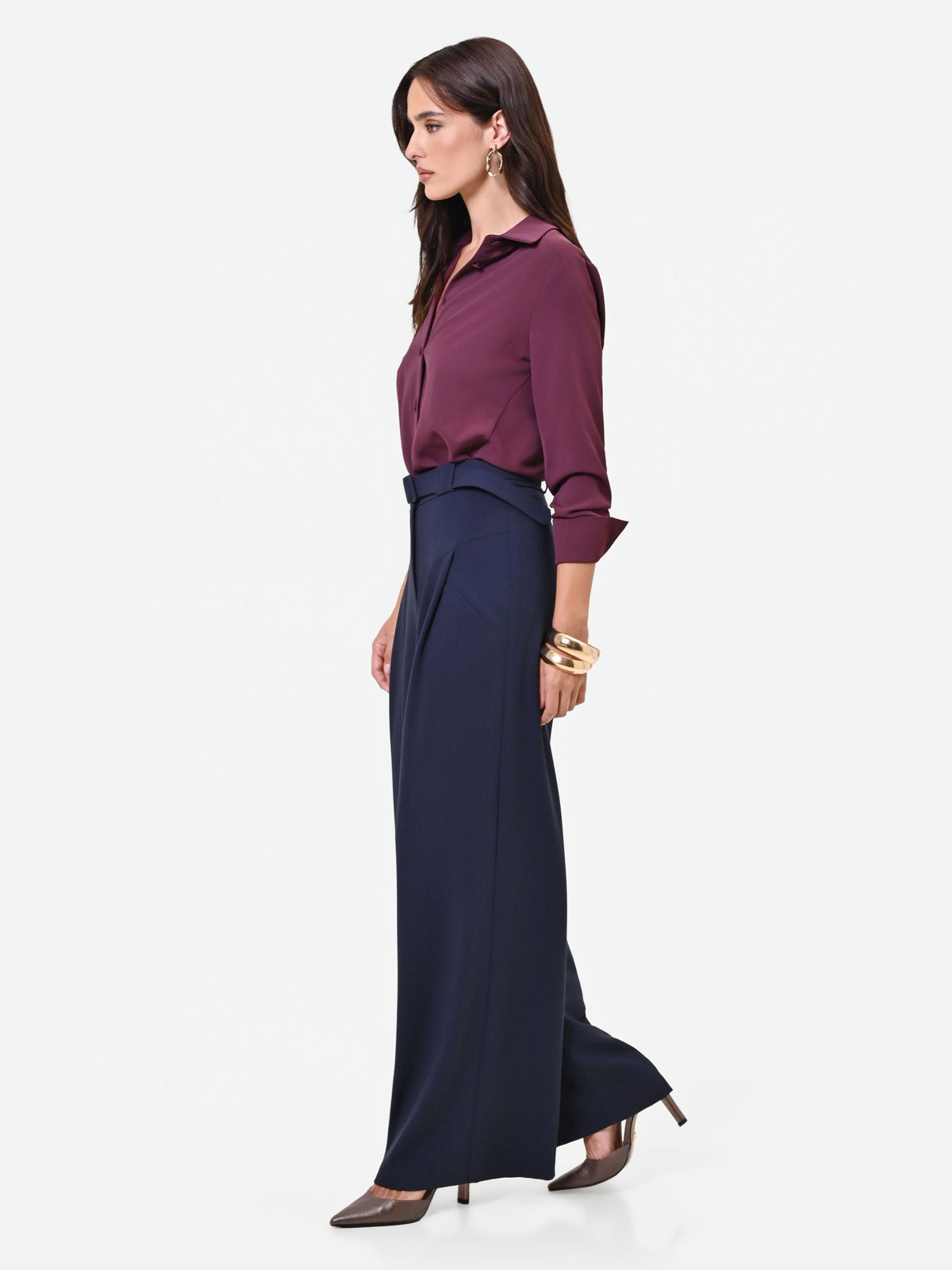 Pantalone palazzo blu navy
