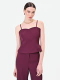 Top bordeaux con scollo a cuore