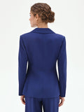 Giacca Studio blu indaco monopetto con spacchi