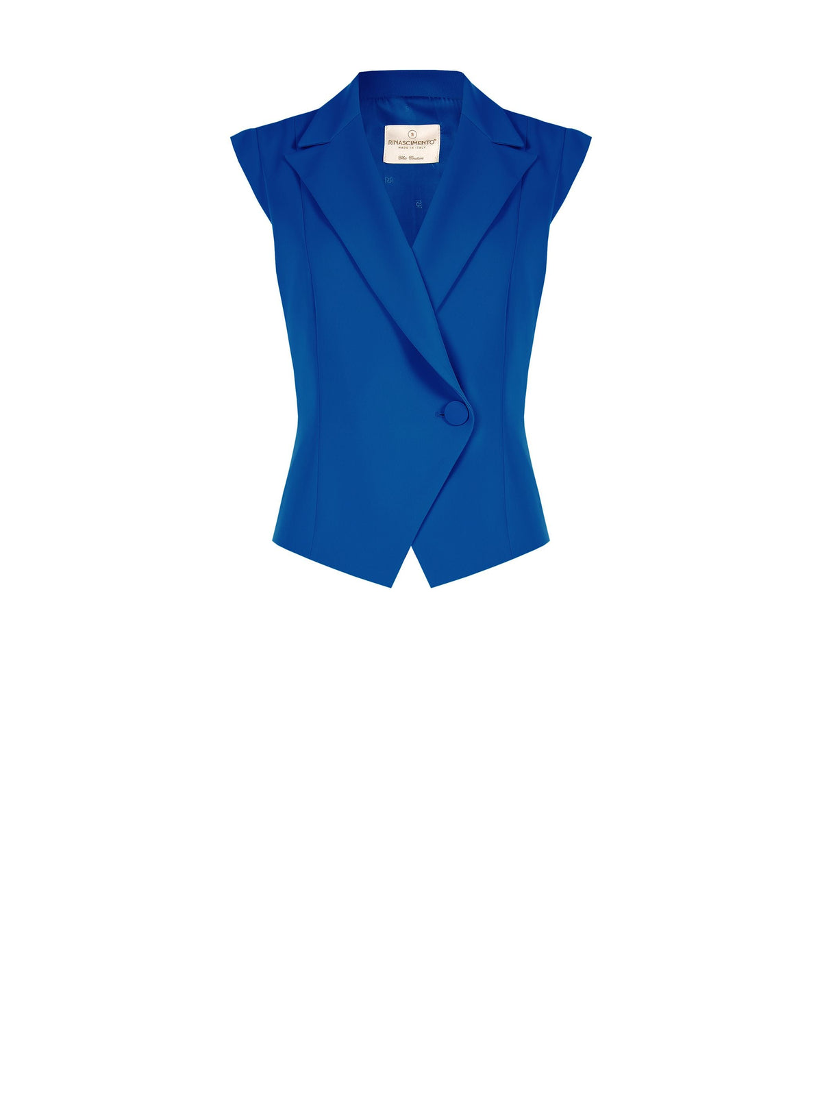 Gilet Studio blu indaco con chiusura asimmetrica