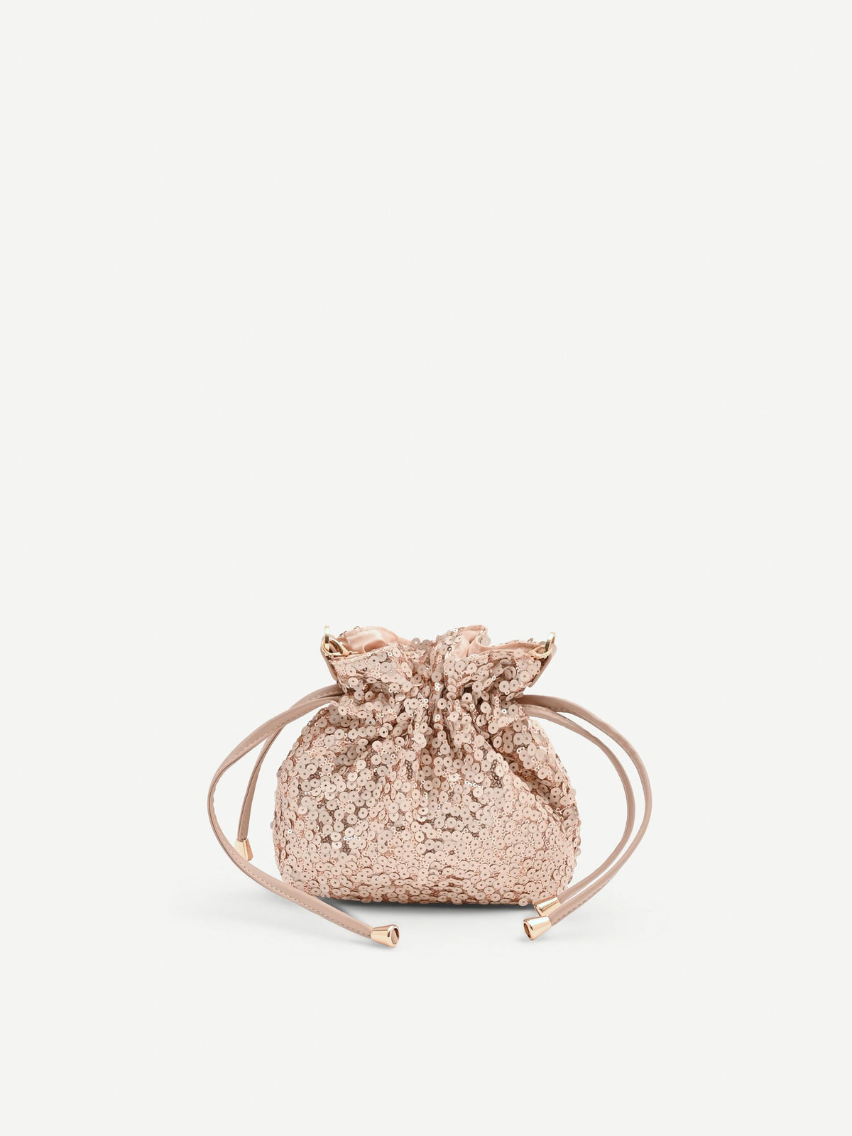 Borsa a sacca rosa con paillettes