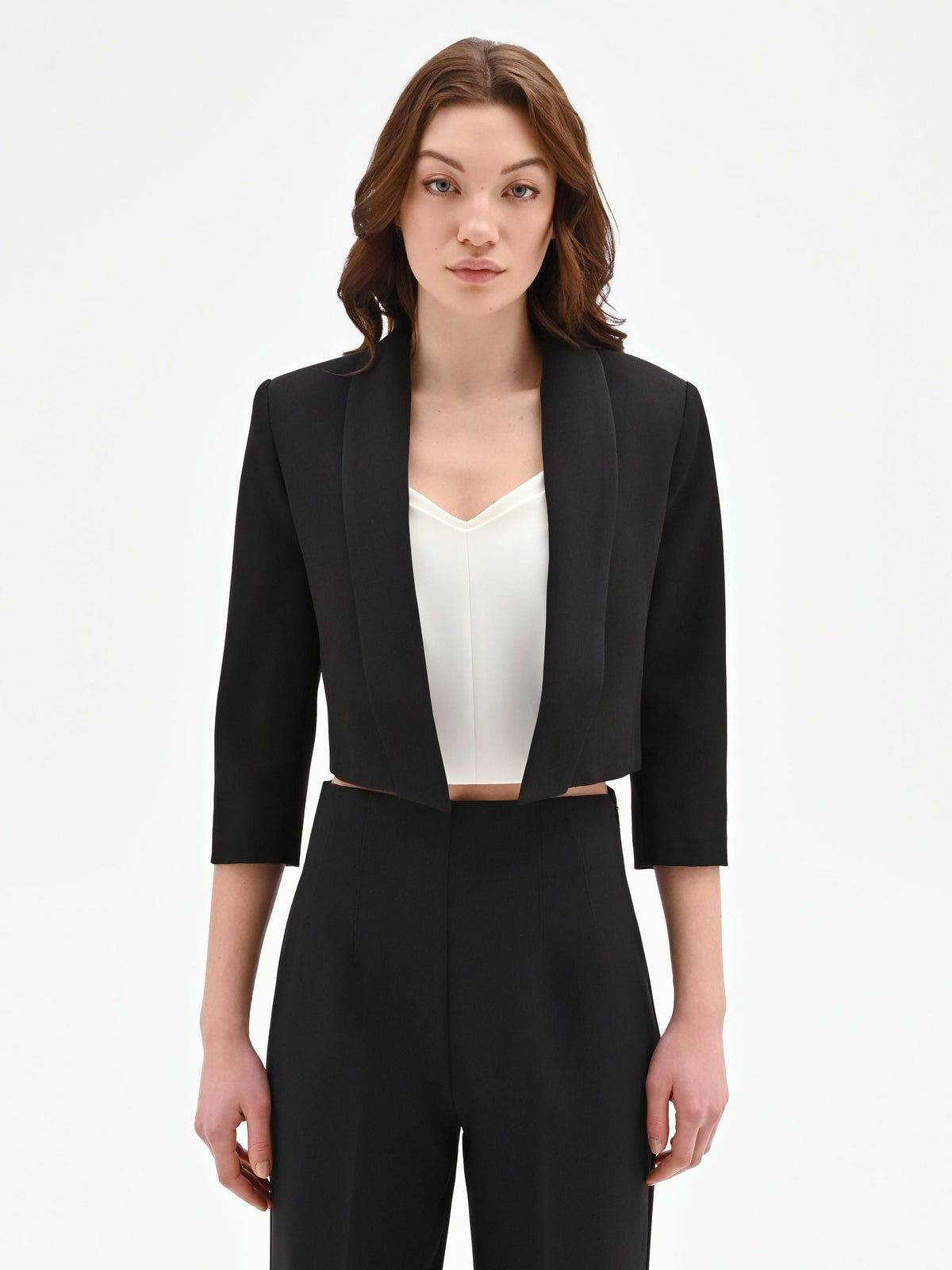Giacca corta nera stile bolero