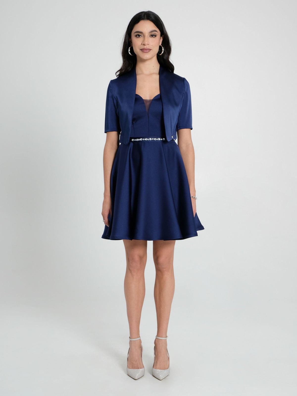 Coprispalle in Raso Strutturato Blu