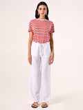 Pantaloni Ampi in Cotone Bianco