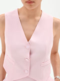 Gilet monopetto rosa pastello
