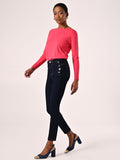 Jeans Skinny Blu con Bottoni