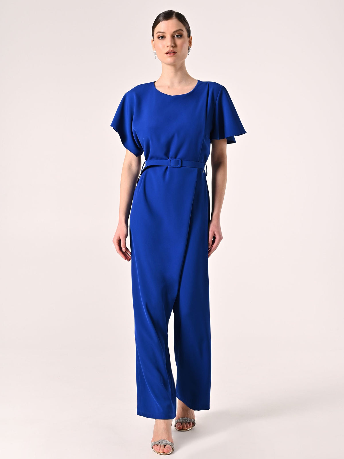 Tuta Blu Cina con Cintura Ricoprta