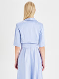 Coprispalle in Raso Rinascimento atelier Azzurro