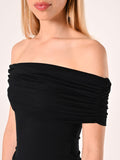 Top off-the-Shoulders Nero