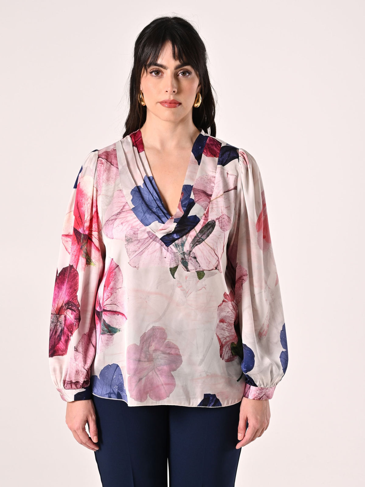 Blusa Curvy stampa Floreale