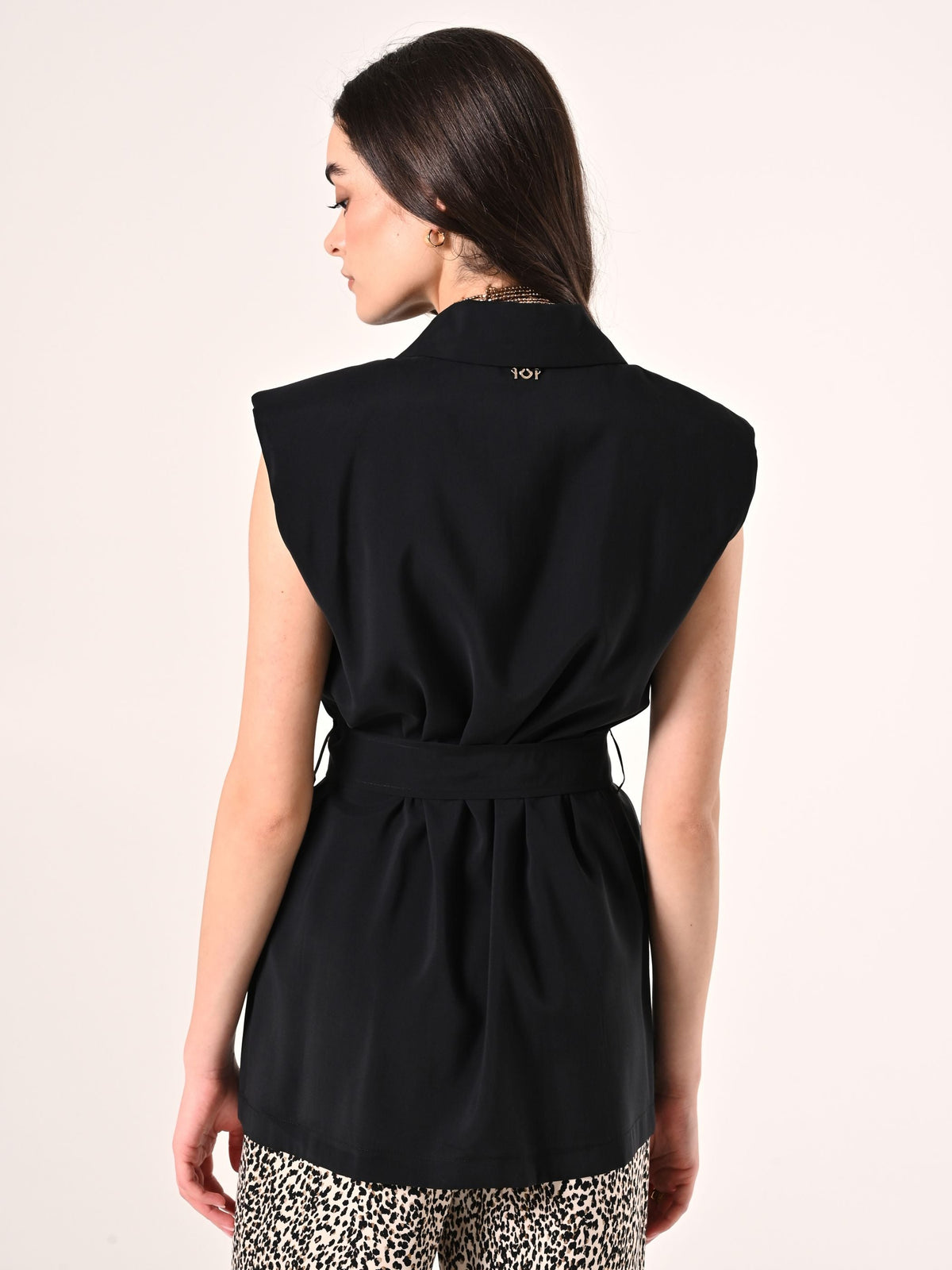 Gilet Nero in Misto Viscosa