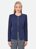 Giacca blu navy in scuba crèpe