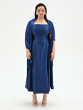 Stola Curvy blu brillante in raso con anello