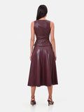 Abito midi in similpelle rosso bordeaux Giorgia Palmas X Rinascimento