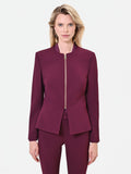 Giacca bordeaux rosso con baschina e zip a vista