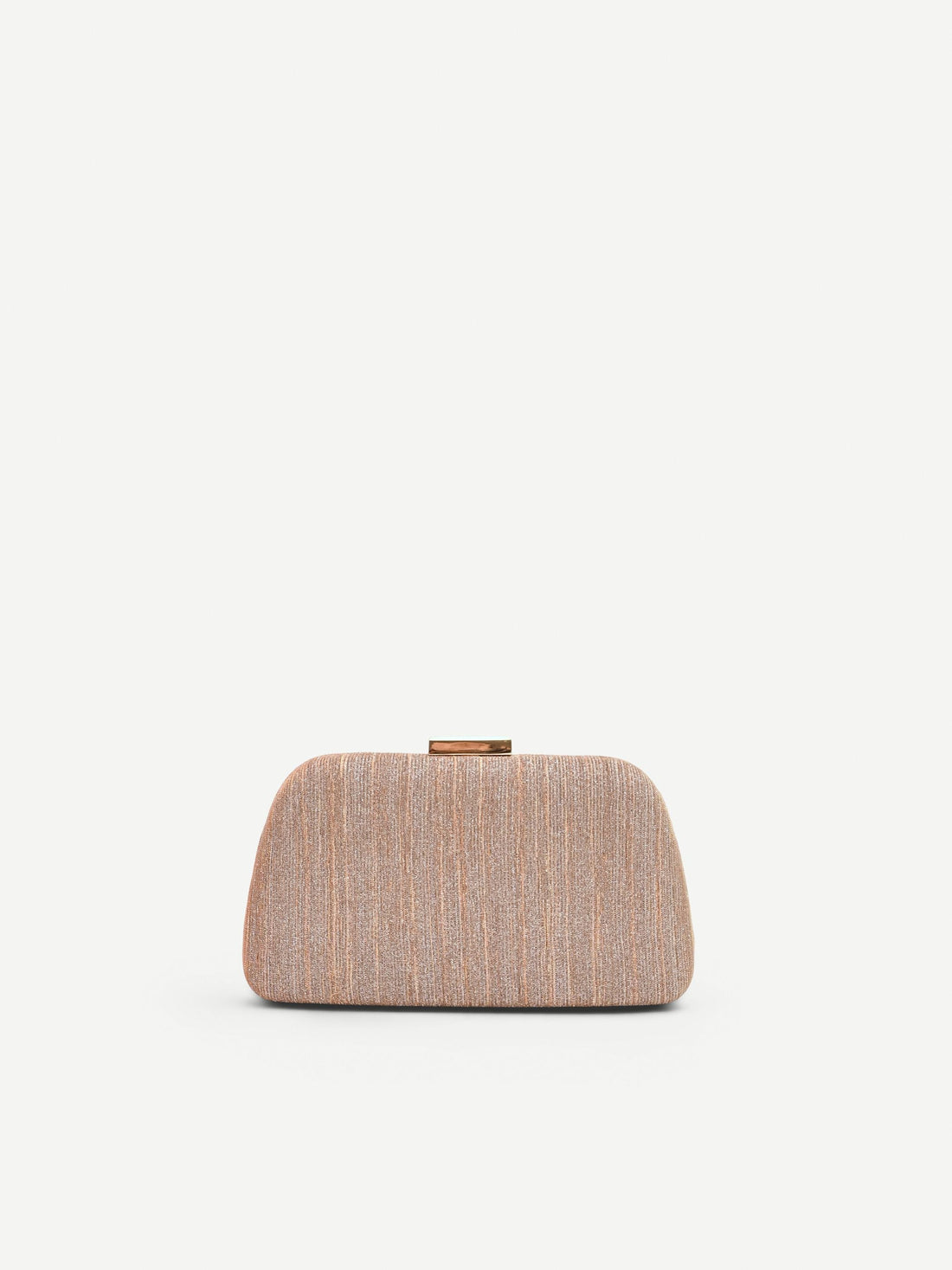 Pochette rigida oro con trama glitterata