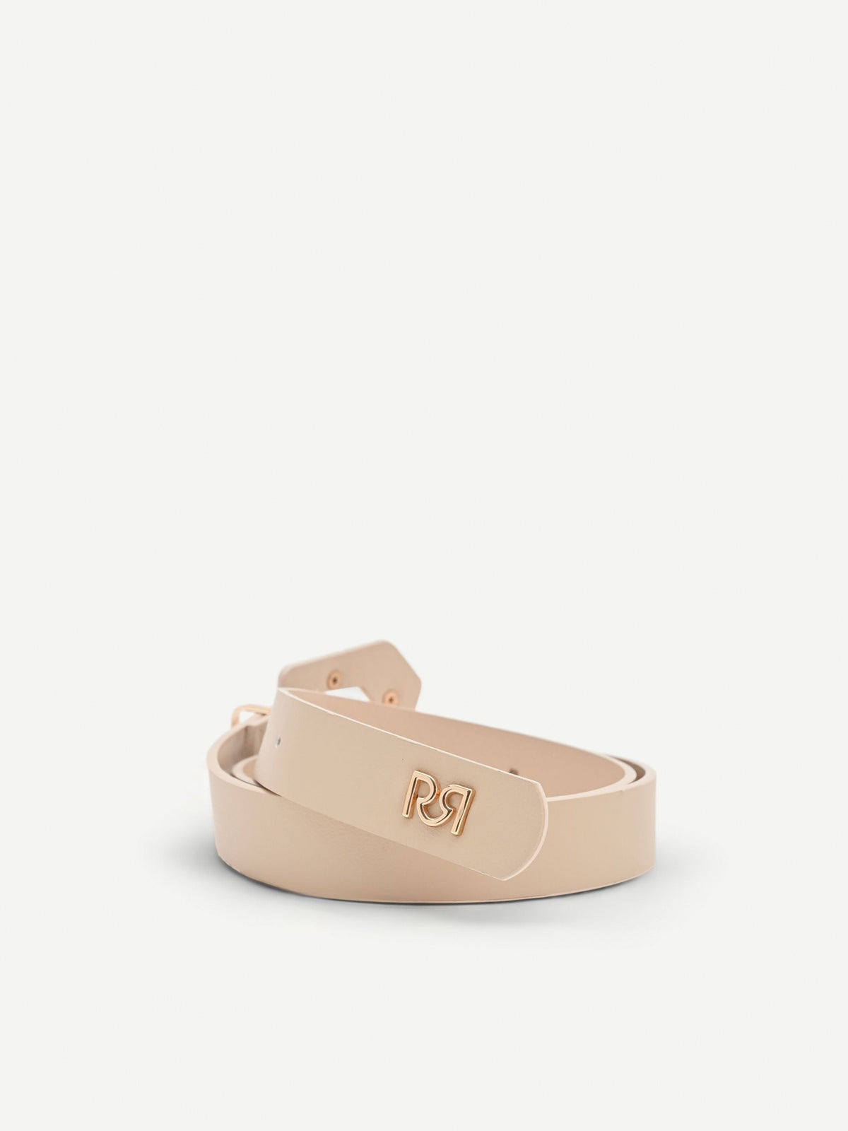 Cintura alta beige con fibbia squadrata