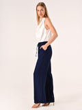 Pantalone Ampio in Viscosa color Blu