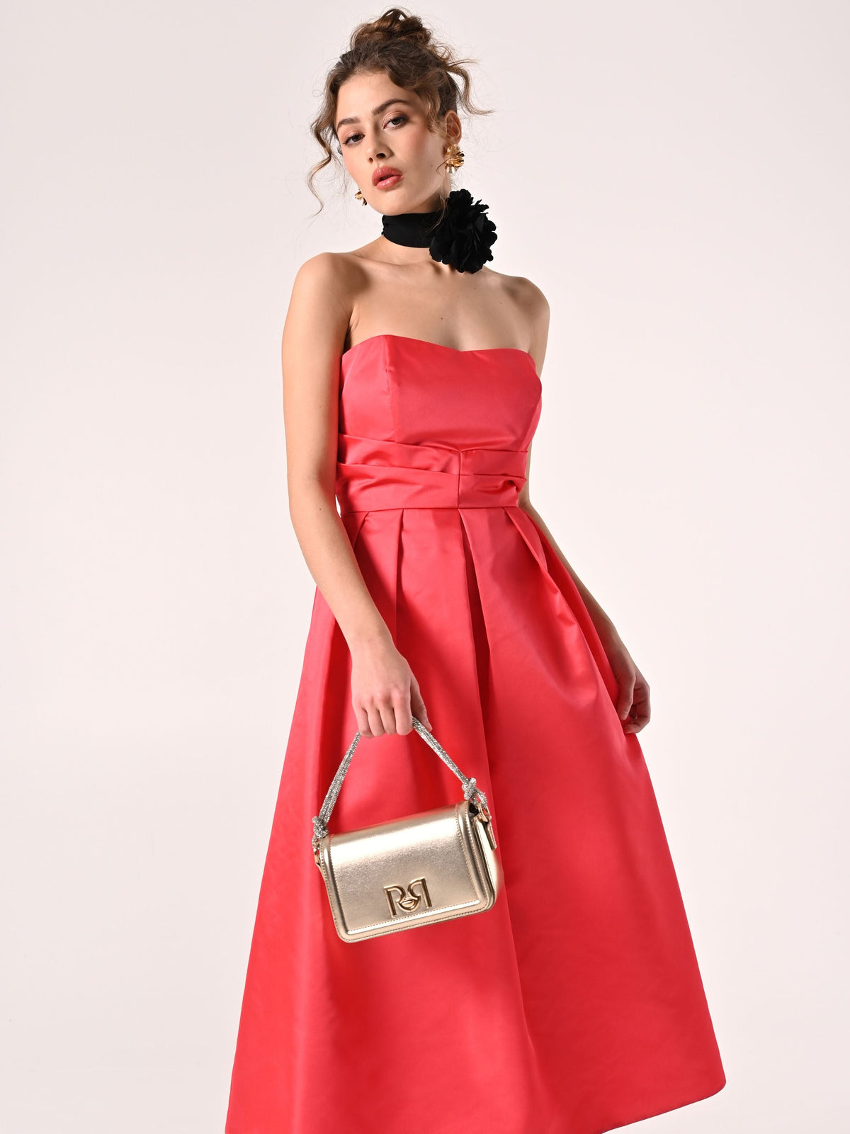 Abito Bustino a Ruota in Twill Camelia