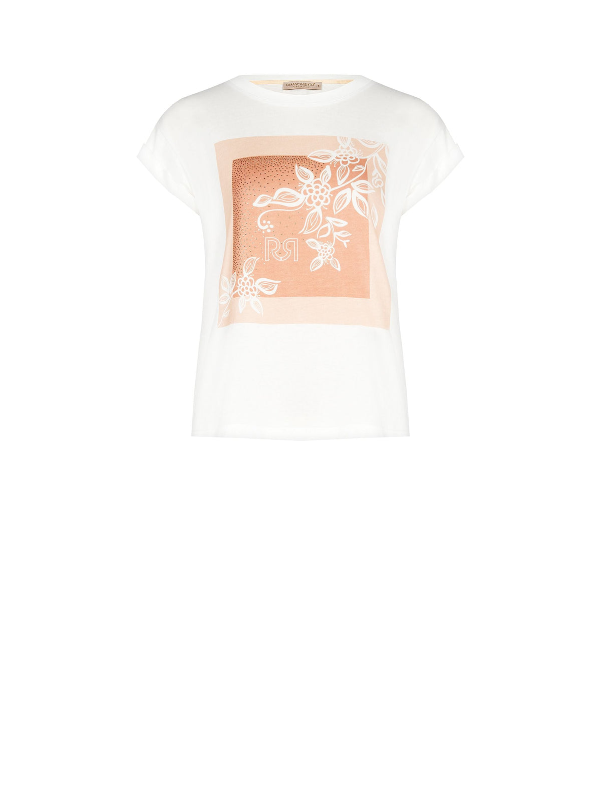 T-Shirt in Cotone con stampa Rosa & Strass