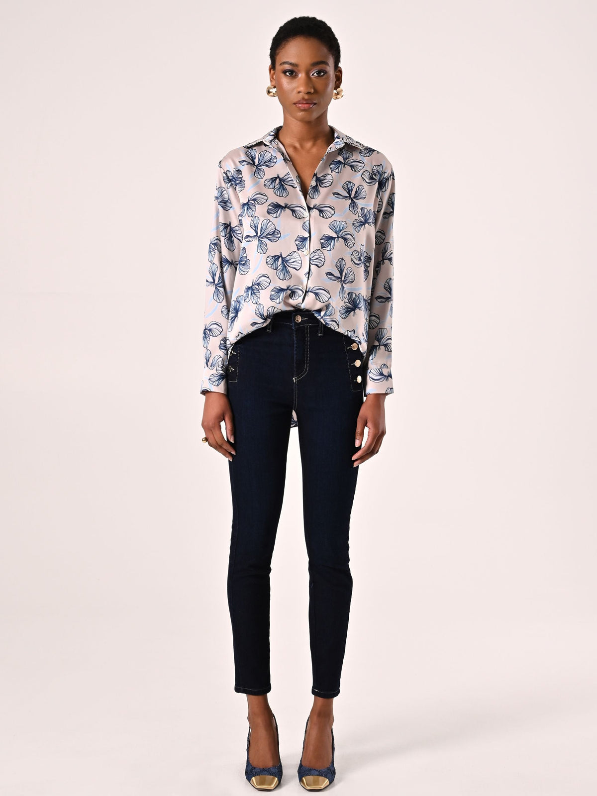 Camicia in Raso stampa Floreale