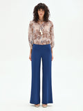 Pantalone palazzo blu brillante
