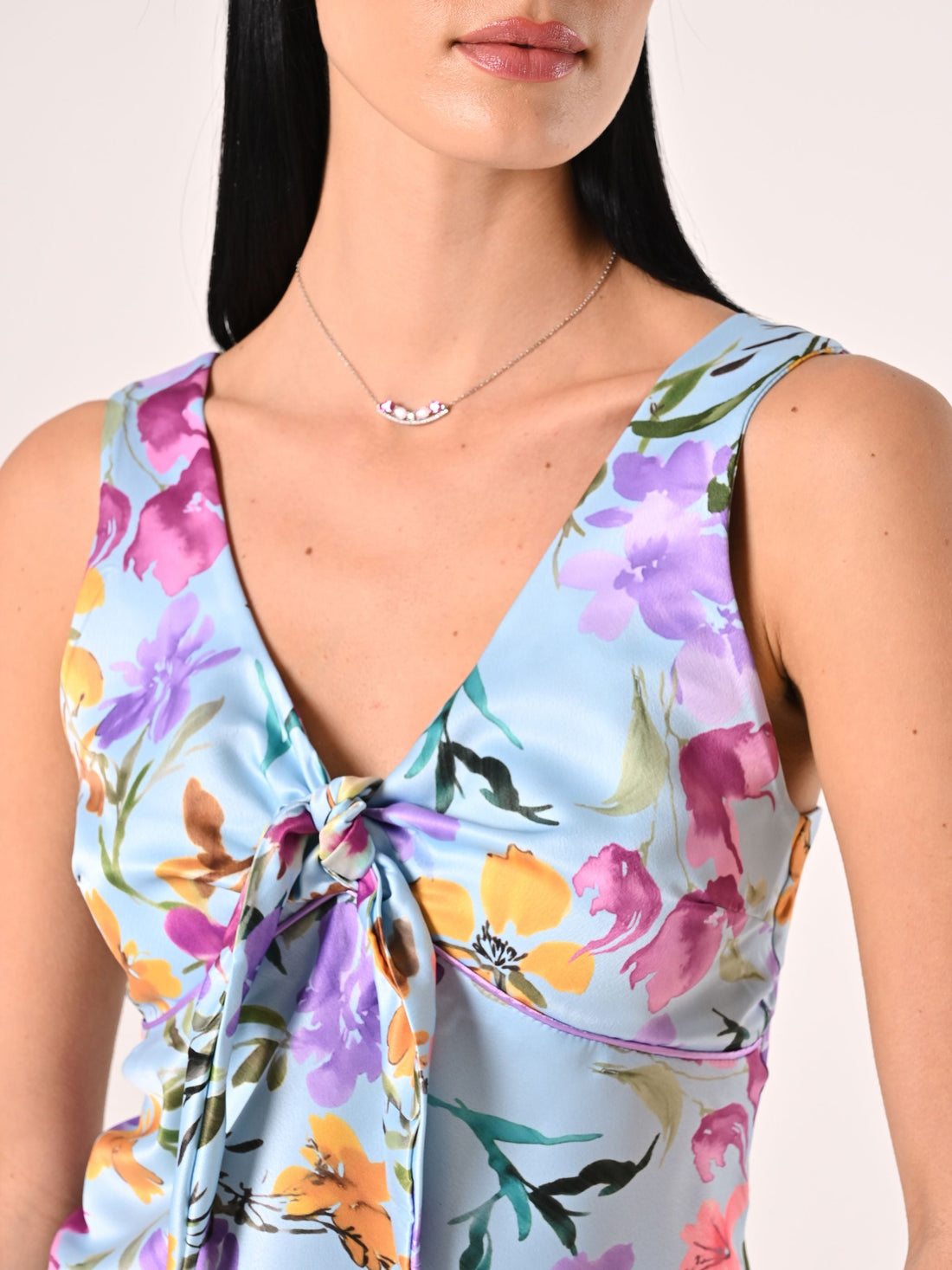 Top stampa Floreale con Nodo