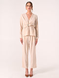 Blusa Beige effetto Goffrato