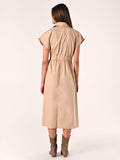 Chemisier Beige Incrociato con Fiocco
