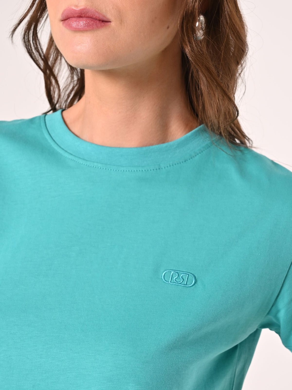 T-Shirt in Cotone Verde Acqua