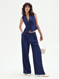 Pantaloni Studio palazzo blu indaco