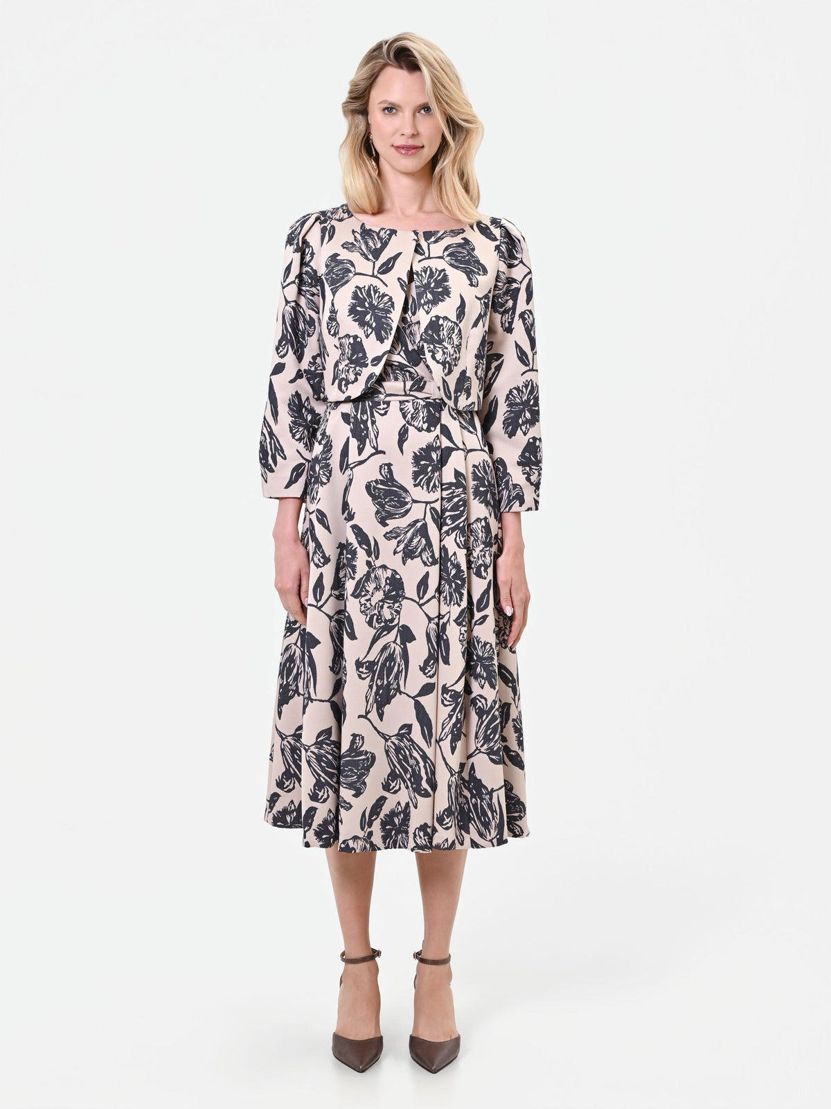 Giacca corta aperta jacquard